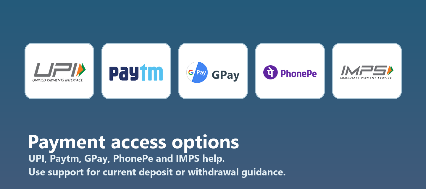 Cricket99 payment help panel for UPI Paytm GPay PhonePe and IMPS